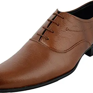 Auserio Men's Tan Leather Formal Shoes - 7 UK/India (41 EU)(SS-206)