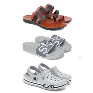 Men's Sandals | Lightweight Wear| Stylish & Easy to Wear For Men's PCV-SAN-(3-COMBO)-3151-1589-3016-9