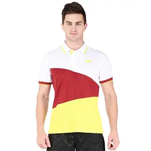 YONEX 1265-31 Polyester Badminton Mens Polo T-Shirt, M (Buttercup)