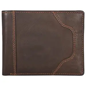 Leatherman Fashion LMN Genuine Leather Men and Women Brown Wallet 177 (4 cc Card Slots)