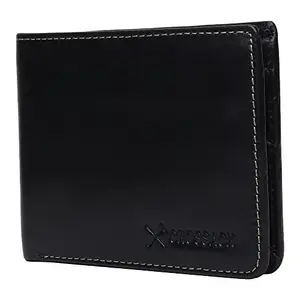 CROSSACK RFID Secured Bi-fold Leather Wallet with Multiple Card Slots,sim Wallet(Black) (Black)