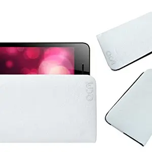ACM Rich Soft Handpouch Carry Case Compatible with Itel Wish A11 Mobile Leather Cover White