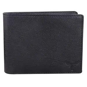ACCEZORY Black PU Leather Two-fold Wallet for Men