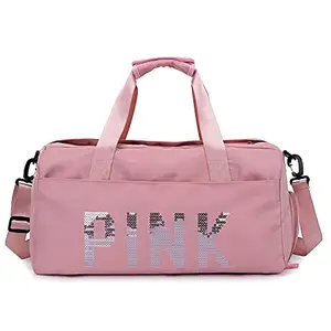 Param Creation "Sport Bags Women Luxury Handbags Travel Duffle Gym Bags with Separate Shoe Compartment (Pink)