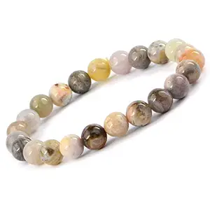 Reiki Crystal Products Natural Crazy Lace Agate Bracelet Natural Crystal Stone 8 mm Beads Bracelet Round Shape for Reiki Healing and Crystal Healing Stone (Color : Multi)