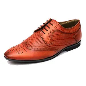 Hitz Men's Tan Leather Formal Shoes (503)