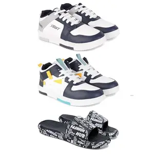 DRACKFOOT Men's Stylish Casual Shoes | Comfortable & Trendy Daily WearPremium Casual Shoes for MenGRT-(3-Combo)-1075-1074-3103-10 Multicolor