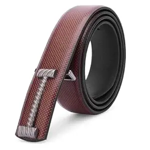 Kastner Men's Formal and Casual Pin Closer PU Leather Belt with Textured Design and Buckle