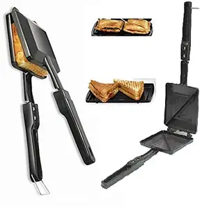 Royal Enterprises Non-Stick Coating King Gas Sandwich toaster for Home 2-Cut Sandwich toaster/Gift Black price in India.