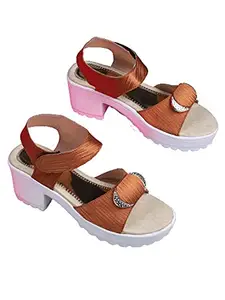 WalkTrendy WalkTrendy Womens Synthetic Brown Sandals With Heels - 6 UK (Wtwhs503_Brown_39)