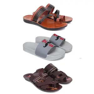 DRACKFOOT Men's Sandals | Lightweight Wear| Stylish & Easy to Wear For Men's GR-SAN-(3-COMBO)-3151-1590-3127-10