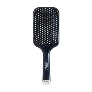 XMSD Professional XMSD Black Paddle Hair Brush – Anti-Static Detangling Brush with Soft Ball-Tipped Bristles – Wide Flat Brush for All Hair Types – Smooths, Styles & Grooms – Unisex Hair Care Tool