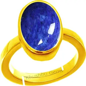 KRGEMS 15.00 Ratti Blue Lajward Stone Natural AA++ Quality Original Lapis Lazuli Lajwart Rashi Ratna Pathar Gemstone Ring for Men and Women