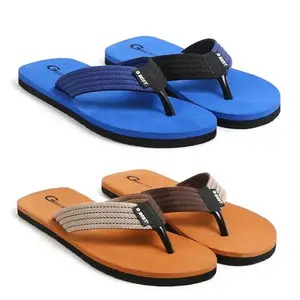 G BEST Men sli,ppers soft comfortable stylish and anti skid slippers for men flip flops Daily Use Home Slipper (tan-blue) (7)