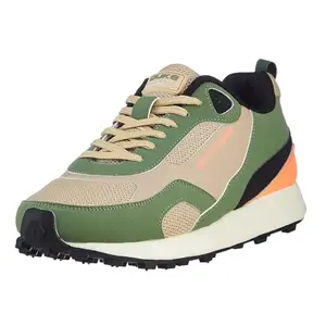 Duke Men's GRIPLOCK Sports Shoes | Running, Sports, Walking, Jogging | Colourblocked Design, Mesh Upper | Mens Sports Shoes Green/Beige