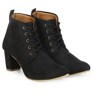 commander shoes Formal Boots for Girls and Women (37, Black, 505)