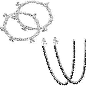 Heer Collection Traditional Jewellery For All Occassions Anklets Payal Pair for Women/Girls Alloy Anklet - Bzr_Combo Payal-108 & 123 (1-Pair Each)