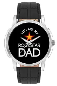 BIGOWL Fathers Day Special Gifts Unique Branded Dad Quote Premium Fashion Watches for Dad - Casual Analog Leather Band Watch (Perfect Gift for Father's Day)| Gift for Dad