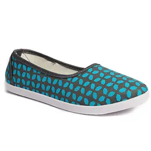 Aedee Women Casual Printed Bellie/Loafer for Women/Casual Jutti for Girls and Woman (FB-BLIE-106-BL-7) Blue