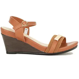 Bata Women Lance Sandal Tan Heels, (7613211) UK 7