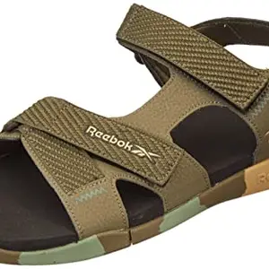 REEBOK Men Textile/Synthetic Kaito sandal Swim Sandal BLACK/VECTOR RED/LGH SOLID GREY UK-7