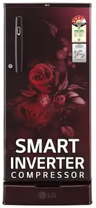 LG 185 L 4 Star Inverter Direct-Cool Single Door Refrigerator (GL-D199OSEY, Scarlet Euphoria, Base stand with drawer)
