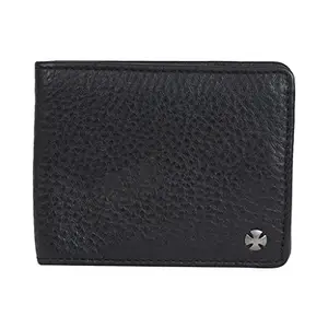 Leatherman Fashion LMN Men Black Genuine Leather Wallet (1 Card Slot)