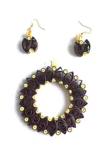 Quilling Pendant and Earrings