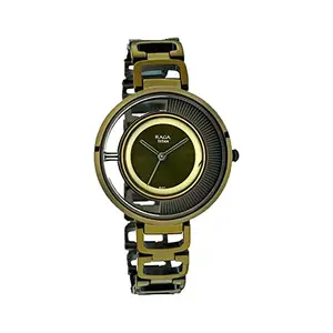 Titan Raga Moments of Joy Analog Green Dial Women's Watch-NP95140QM01/NP95140QM01