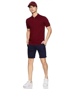 Gillkart Men's Half Sleeve Polo Collar Cotton T Shirt (Maroon, XL)-PID42086