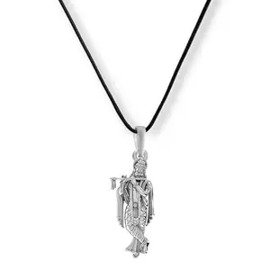 A AKSHAT SAPPHIRE Sterling Silver (92.5% purity) God Krishna (Big Size) Pendant for Men & Women Pure Silver Lord krishan (Big Size) Locket with Black Thread | Rakhi Gift for Sister or Brother