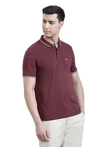 CROCODILE Men Solid Slim Fit Polo T-Shirt | Regular Length | Short Sleeve | Button Placket | Casual Knitted Topwear