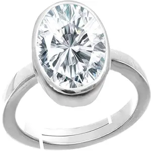 LMDLACHAMA WTGTL Lab - Certified 10.55 Carat Jarkan Precious Gemstone Natural Zircon Stone Rashi Ratna Adjustable Silver Ring