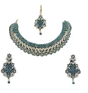 Shashwani Women's Assorted Alloy Necklace Set (Turquoise)-PID26191