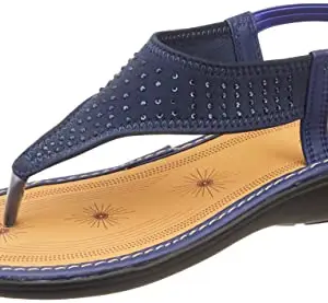 Bata Women's New Palm Sandal Blue Flat 3 Kids UK (5619750)