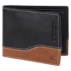 LIONZY Black Bi-Fold Genuine Leather Wallet for Men