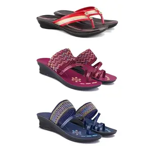 Women's Sandals | Lightweight Wear| Stylish & Easy to Wear For Women'SPCV-SAN-(3-COMBO)-1958-1949-1953-7