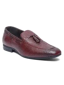 TEAKWOOD LEATHERS Handcrafted_Uniform_ Dress_Shoes for Office for_ Men_Size 41 Cherry