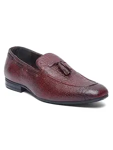 TEAKWOOD LEATHERS Handcrafted_Uniform_ Dress_Shoes for Office for_ Men_Size 40 Cherry