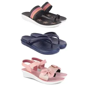 Women's Comfortable Sandal,Casual Lightweight Sandal for Everyday Wear | CL-(COMBO-3)-1992-1977-1968-7-EURO-38