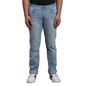 Parx Men's Fitted Cotton Jeans (XCYA01575B3_Blue_32)