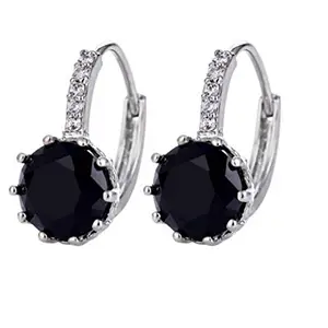 STYLISH TEENS dc jewels Hanging Black Cubic Zircon Silver Plated Stunning Earring for Women