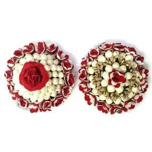 GuruEmbellish GuruEmbelish Artificial Flower Hair Bun Gajra Bridal Hair Styling Accessories Women and Girls-Pack of 02