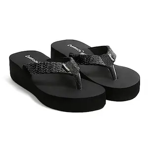Doctor Walk Flip Flop for Women | Soft Comfortable | Breathable | Fashionable | Stylish | Trendy | Super soft | Lightweight | Anti-Slip Sole | Indoor & Outdoor | (DW-017) (Black-07)