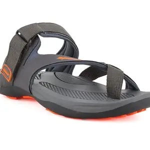 Sparx Men's Dark Grey Fluroscent Orange Slippers-7 (SF0057G)