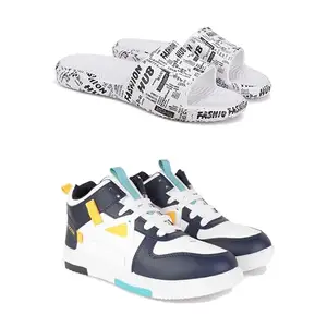 DRACKFOOT Men's Stylish Casual Shoes | Comfortable & Trendy Daily WearPremium Casual Shoes for MenGR-SPO-(2-Combo)-3104-1074-9 Multicolor