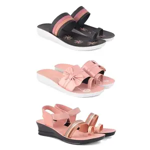 Women's Comfortable Sandal,Casual Lightweight Sandal for Everyday Wear | PCR-(3-COMBO)-1992-1988-1959-6