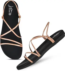 JM LOOKS Women’s Sandals Summer Casual Dressy Cross Strappy Cute Comfortable Round Toe Flat Sandals