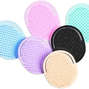 LJL Traders Portable Thin Pocket Comb, Scalp Massager for Oiling and Shampooing (Multi Color, Pack of 5)