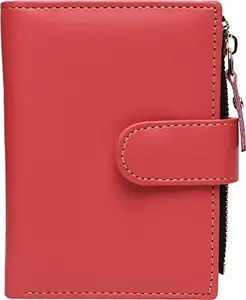 SAMTROH Small Women's Wallet -PU Leather Multi Wallets | Credit Card Holder | Coin Purse Zipper -Small Secure Card Case/Gift Wallet for Women and Girls (Red)